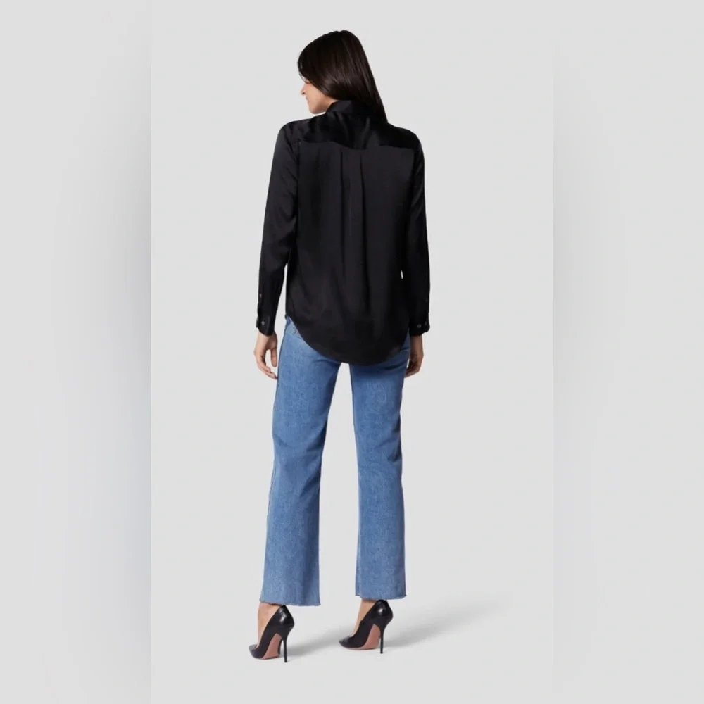 NWT Equipment SIGNATURE 100% SILK SATIN SHIRT in True Black - Picture 3 of 15